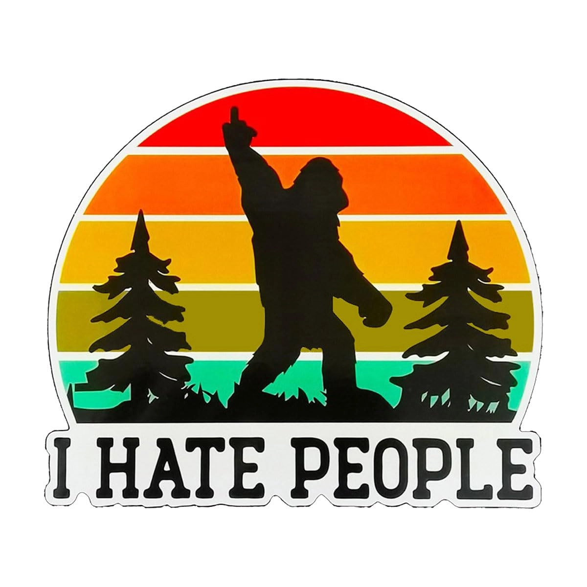 zimisi I Hate People Car Sticker Decal - 5.48 x 5.01 inches 1PC