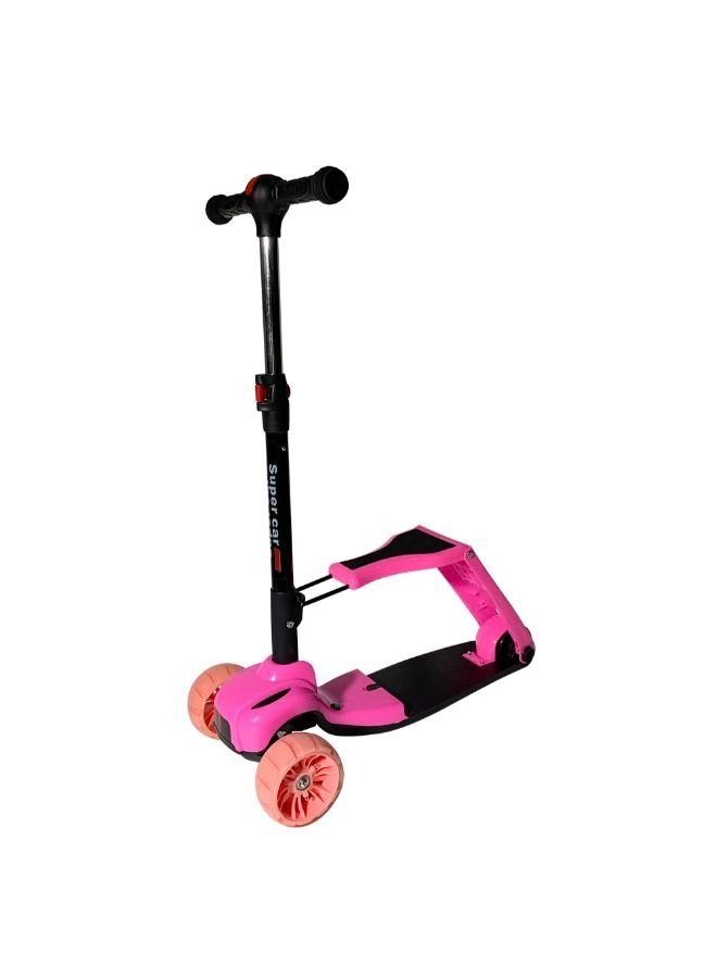 Wtrtr Folded Seat And Adjustable Handlebar 3-Wheel Kick Scooter – LED Foldable