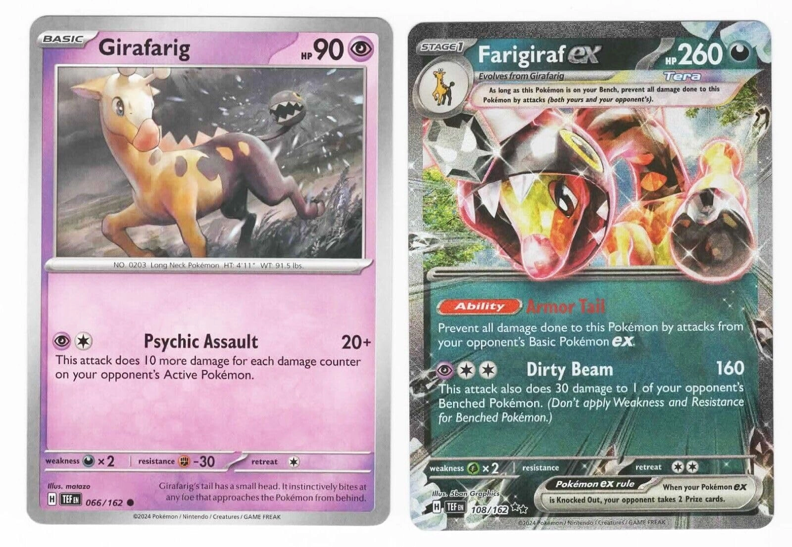 Pokémon Farigarif ex 108/162 - 2pcs Set