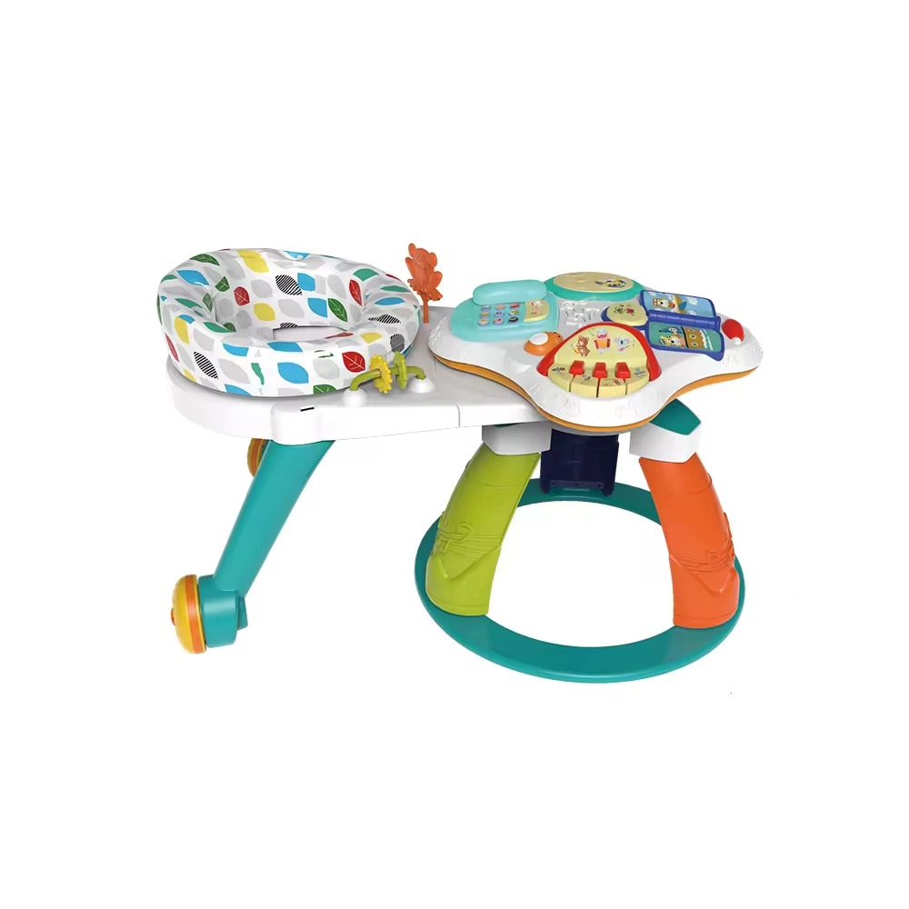 3-In-1 Baby Walker Rotating Chair & Table Playset - Pink Suitable for 6 months and above