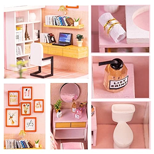DIY Dollhouse Kit - 30x24.5x27.6 cm LED Light