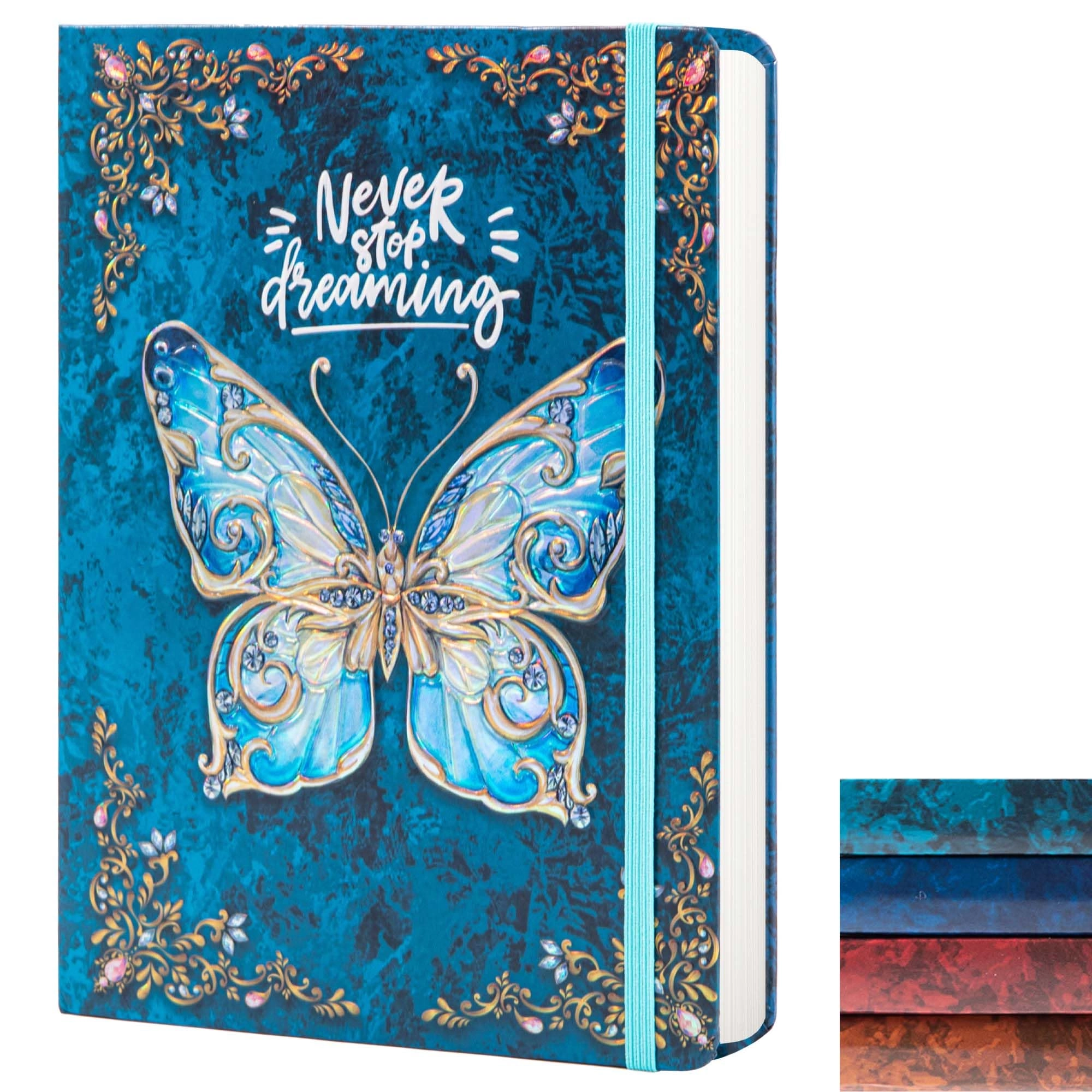 sexeeg Ruled Journal Notebook - B5 3D Butterfly Embossed Hardcover
