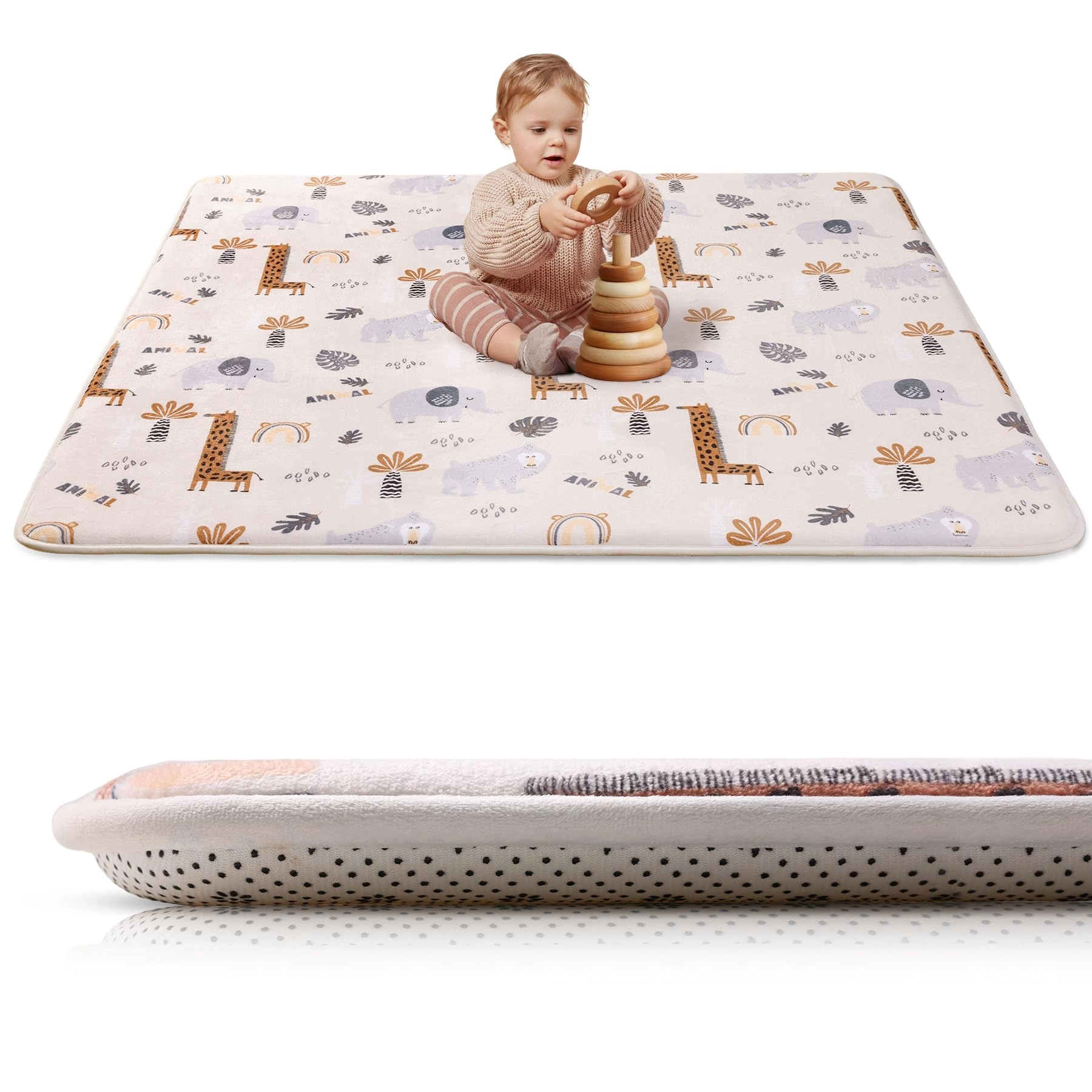 separo Baby Play Mat - 47x47 1.2-inch Light Grey