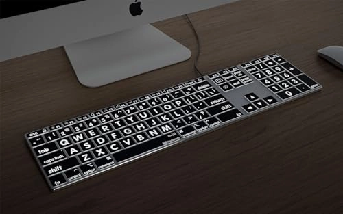 Large Print Backlit Pro Aluminum Keyboard - US Wired