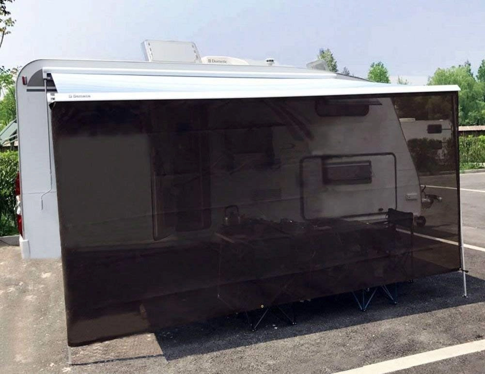 tentproinc Rv Awning Sun Shade Screen - 7' x 11'3'' Brown Mesh