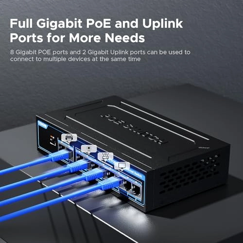 8 POE+ Gigabit 10-Ports