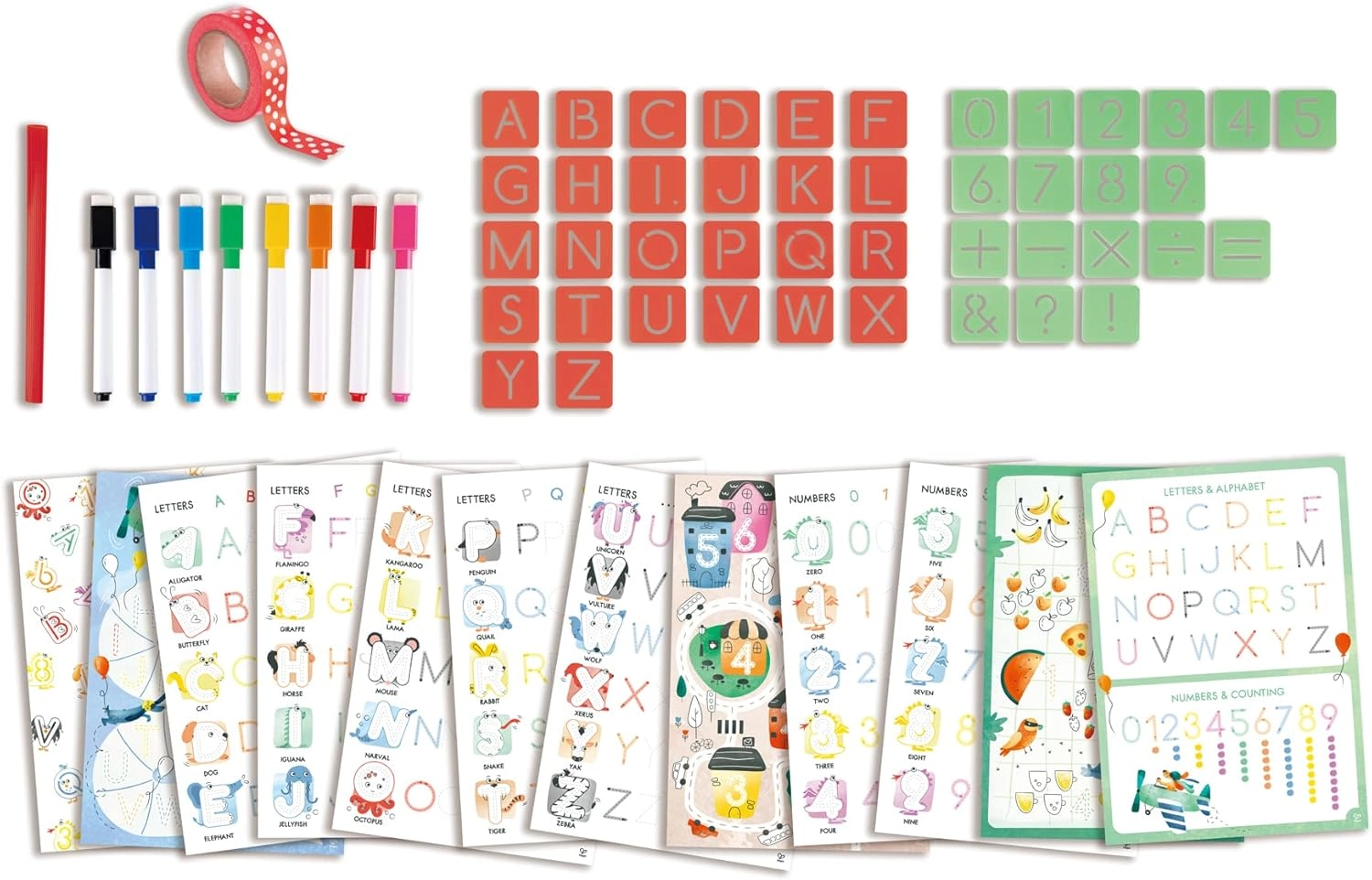 Hape Toys Letters & Number Tracing - 4 Years And Up 44 pieces