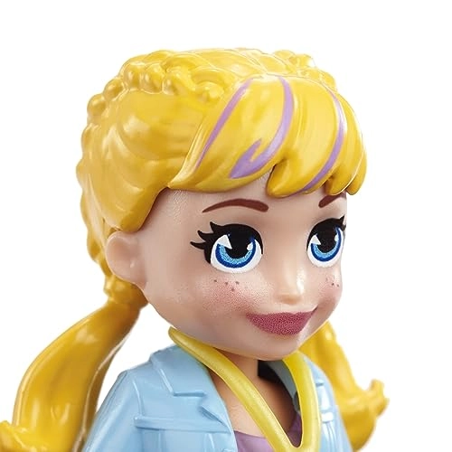 Polly Collectible Doll - 3 1/2" Tall Blue and Purple Dress