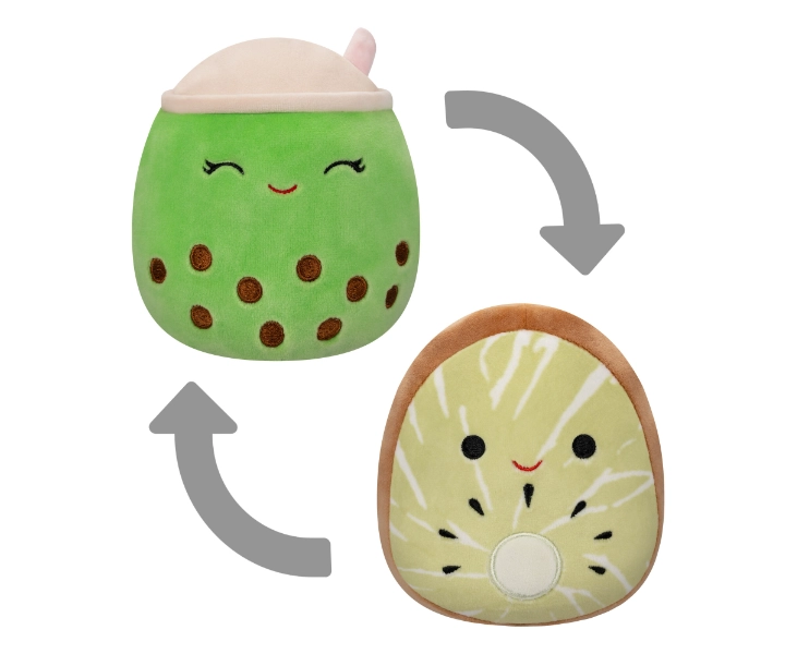 Squishmallows Kachina + Sevda + Flipamallow - 5 inch + Kiwi + Green Boba