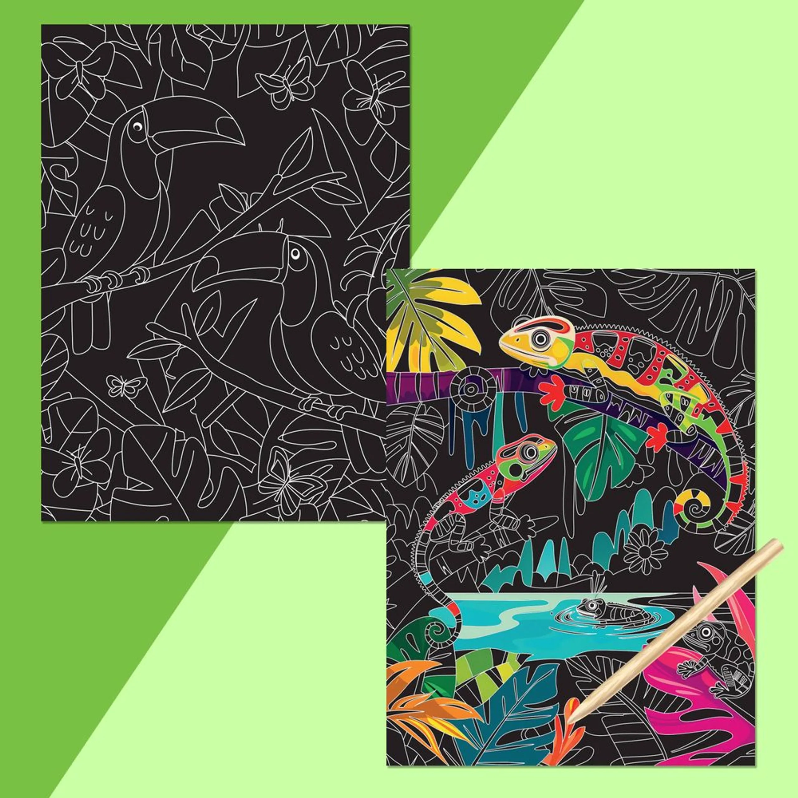 Scratch Surprise Art & Craft Activity Kit - Jungle Joy - 3+ years