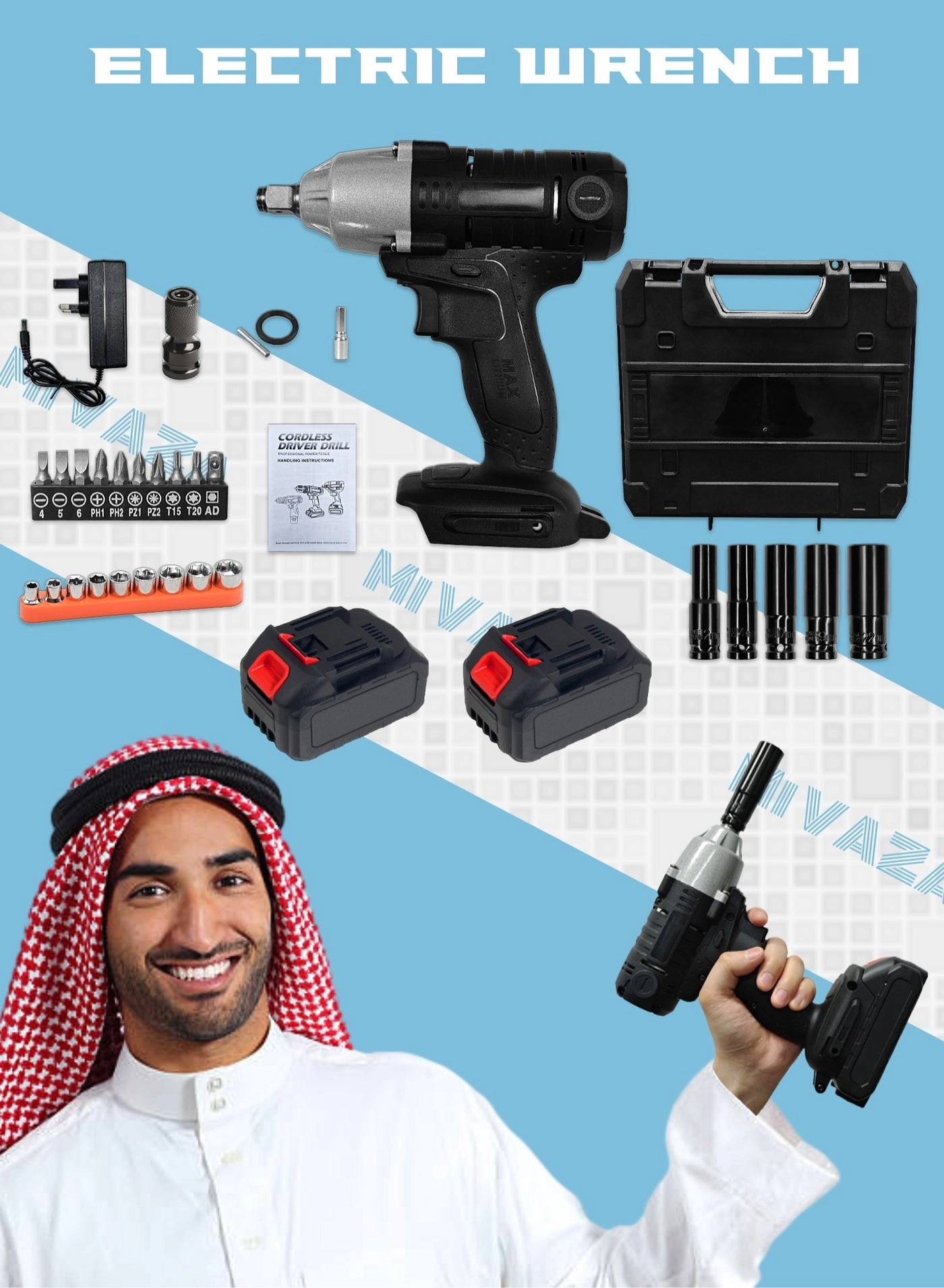 Mi VAZA Electric Wrench - 220 newton metre Kit