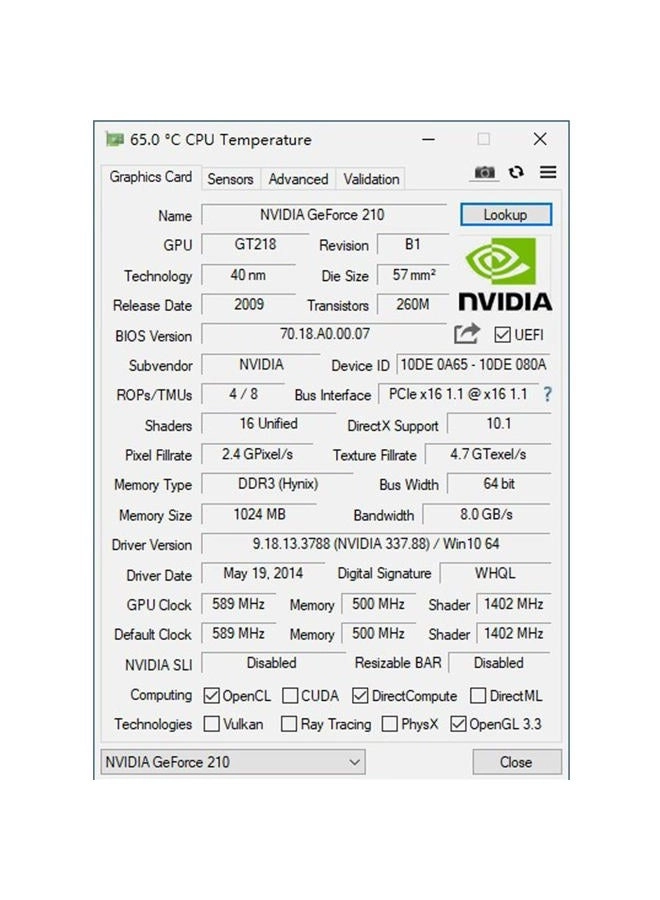 GeForce GT 210 - 1024 MB