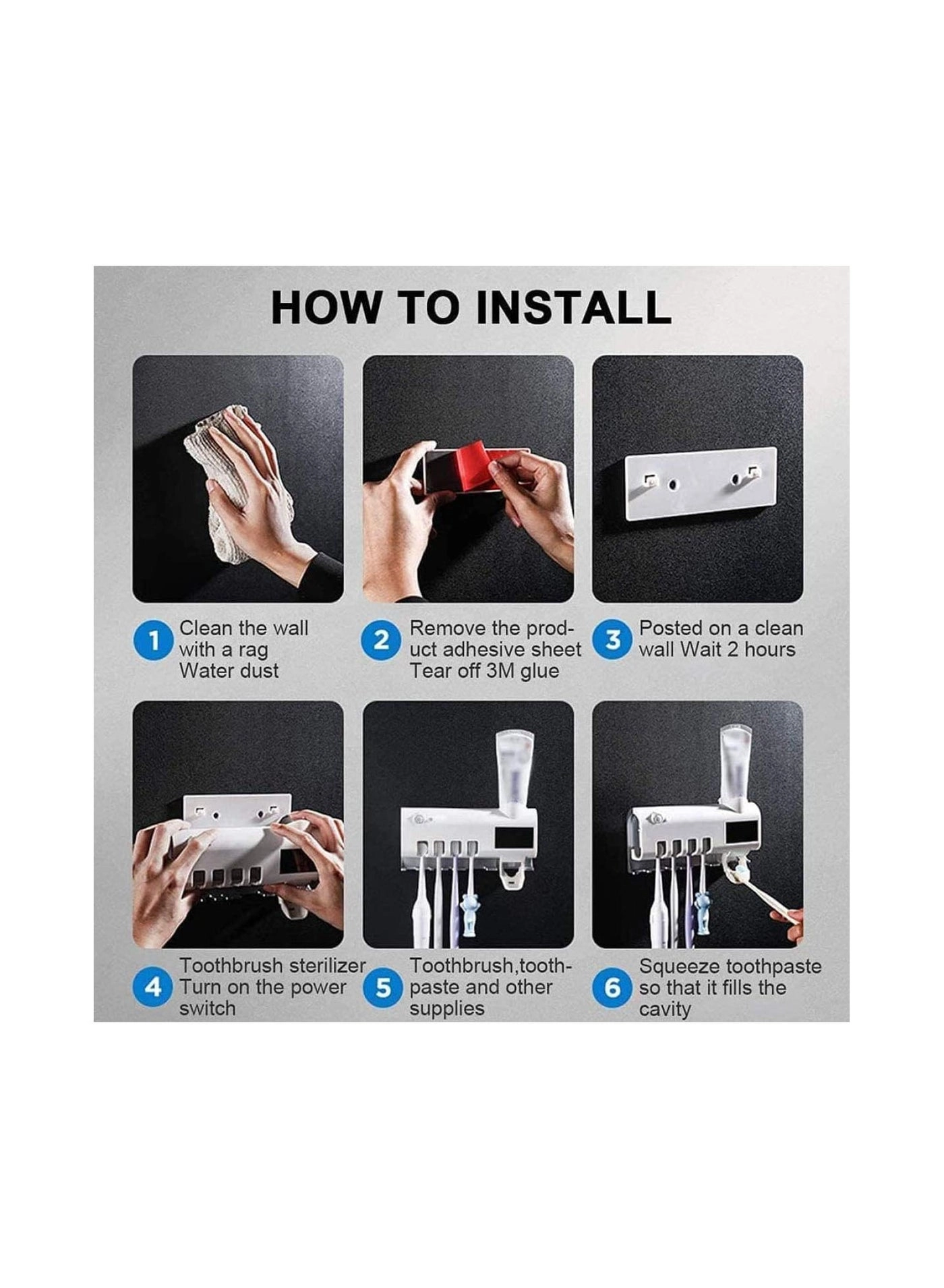 Toothbrush Sterilizer Holder - Wall Mounted 5