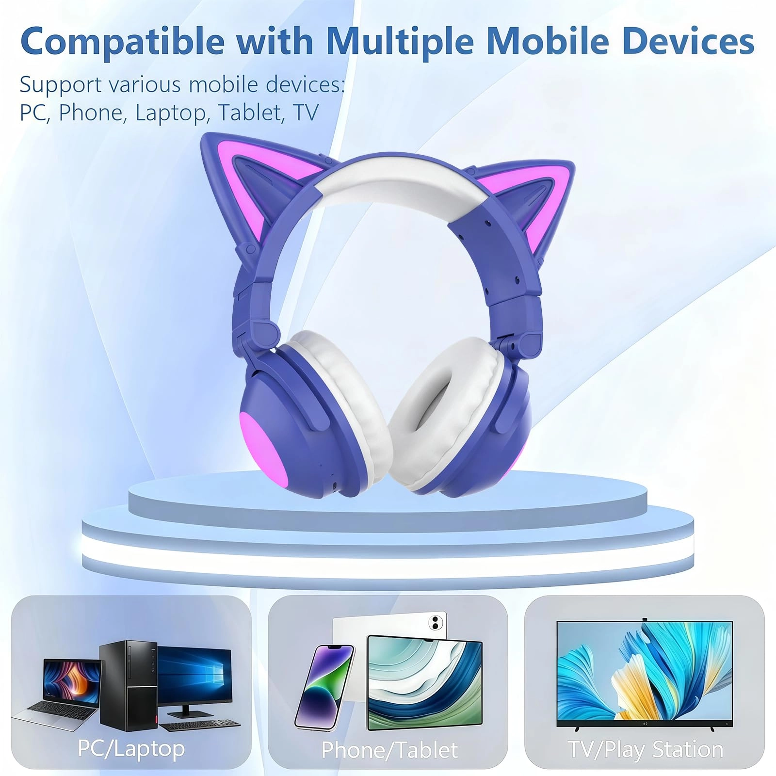 Cat Ear Bluetooth Headphones Wireless Headphone
