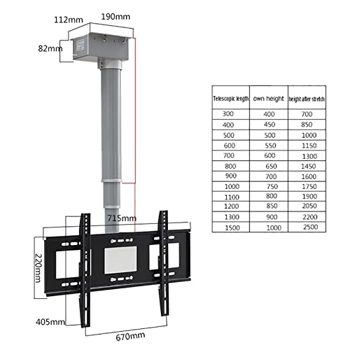 Ceiling TV Mount - 50kg 26-70 inch