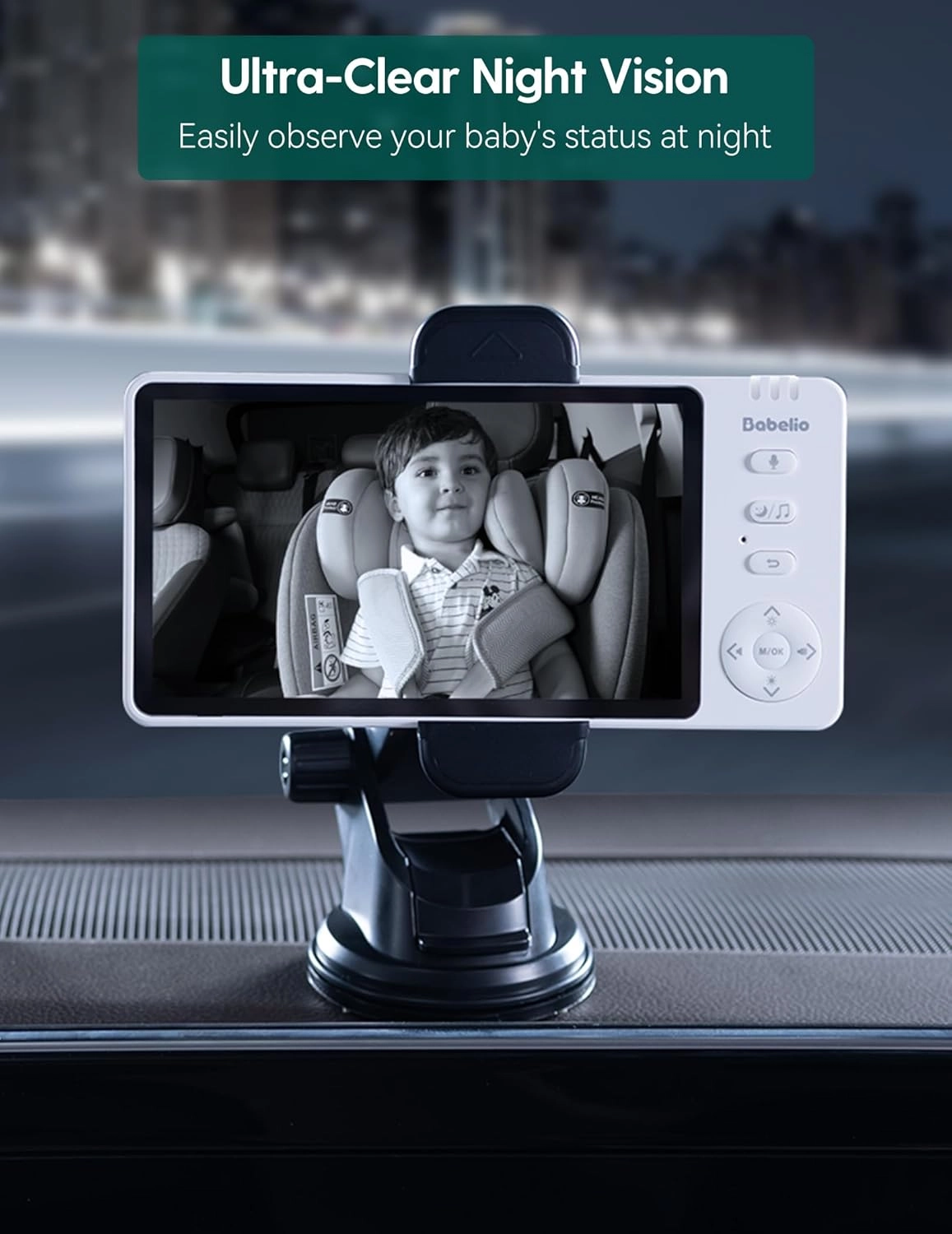 Wireless Baby Car Camera - 8 H Battery 2in1 Night Vision