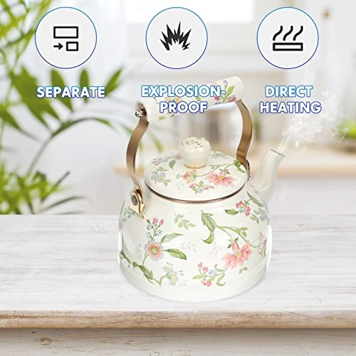 Glass Teapot - Enamel 2.5 Liters