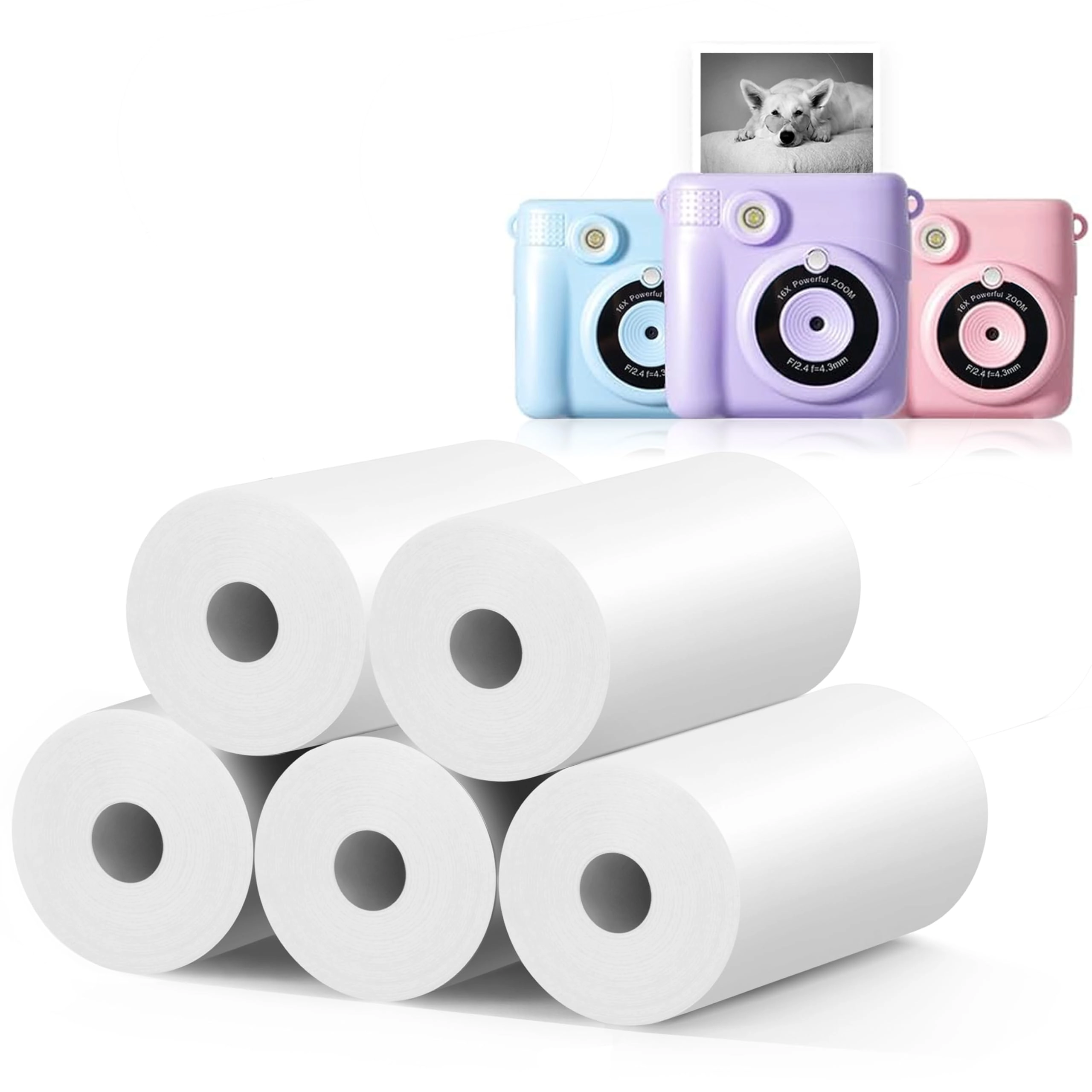 Instant Print Camera Paper - 12 Rolls 2.2*1 inches
