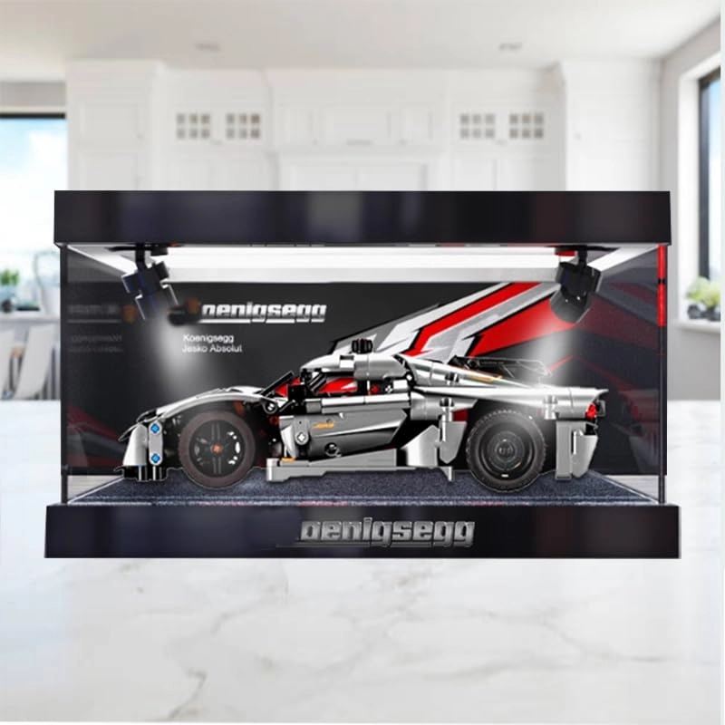 Technic Display Case (42131) - Clear Acrylic Black Bottom+top Light