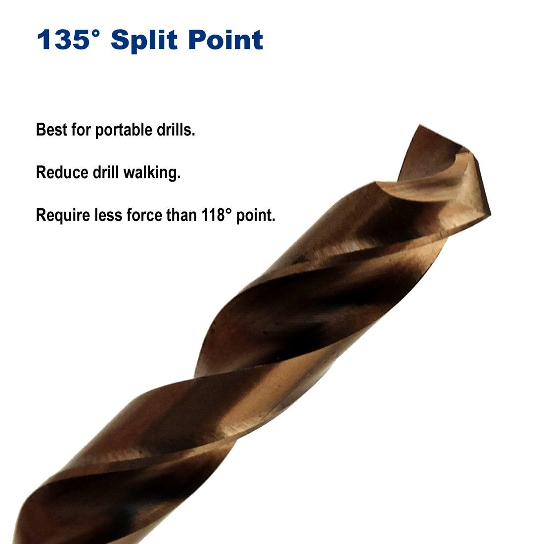 Jobber Length Twist Drill Bits - Cobalt Steel M35 Pack of 12 9/64-Inch