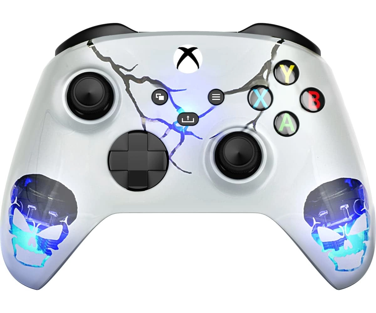 MODDEDZONE Skulls Wireless Gaming Controller - White Xbox One S/X, PC