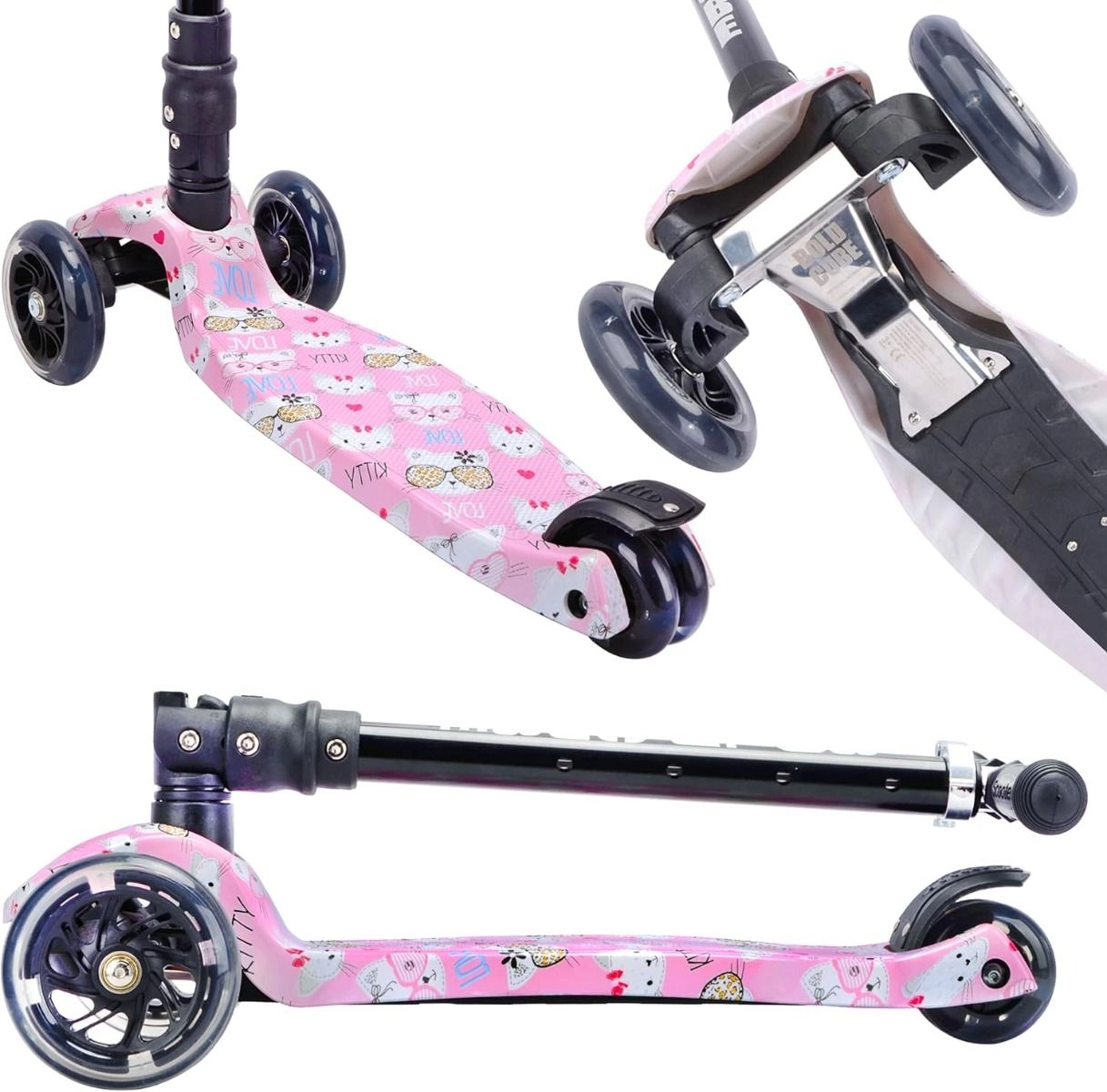 Teeny 3-Wheel Kick Scooter – LED Foldable