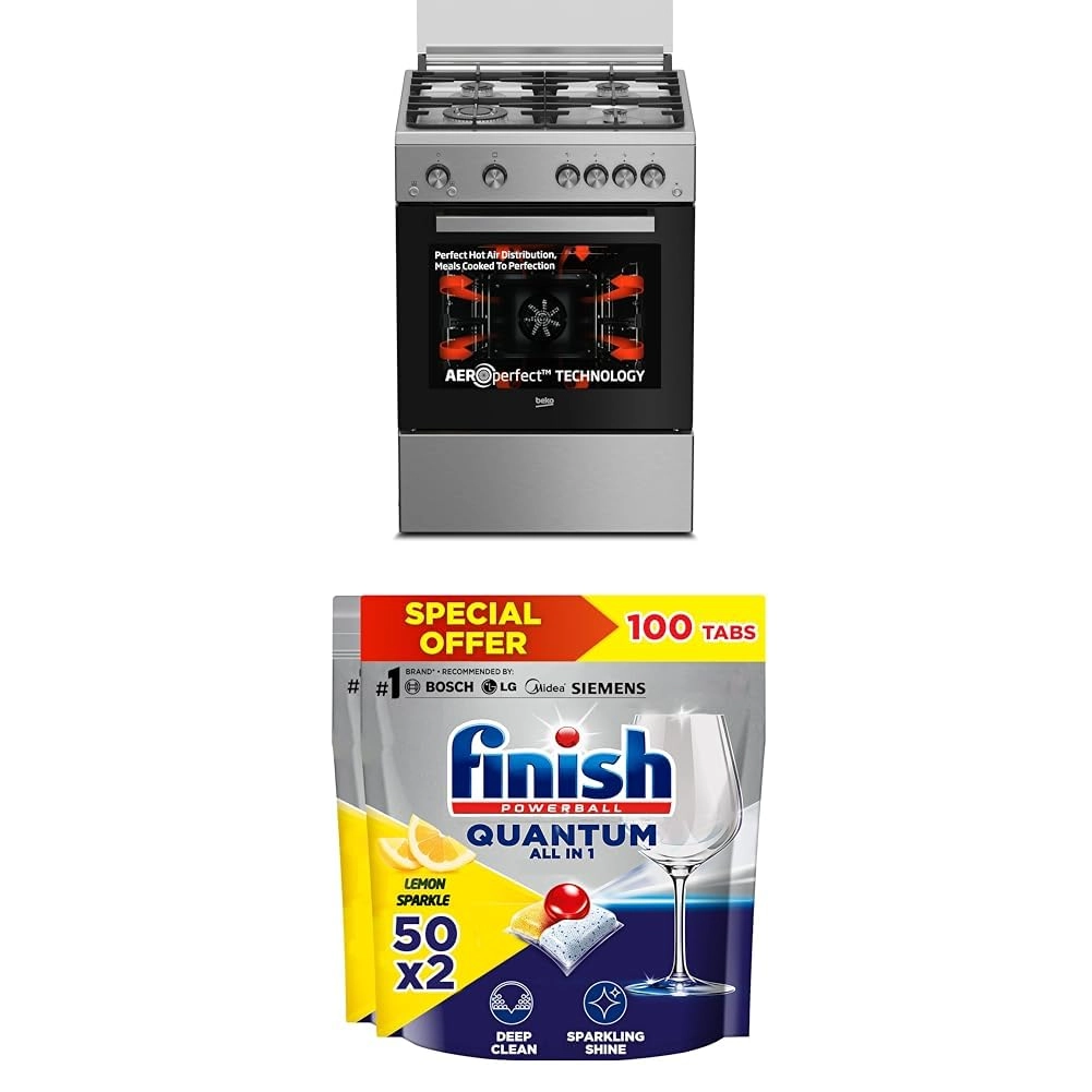 Beko GAS Cooker + Finish Quantum Tablets