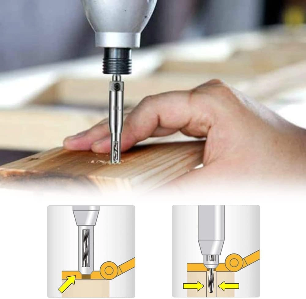 Self Centering Hinge Drill Bits Set - high-speed steel and a brass body with electroplating 4Pcs 2mm 2.8mm 3.5mm 4.5mm