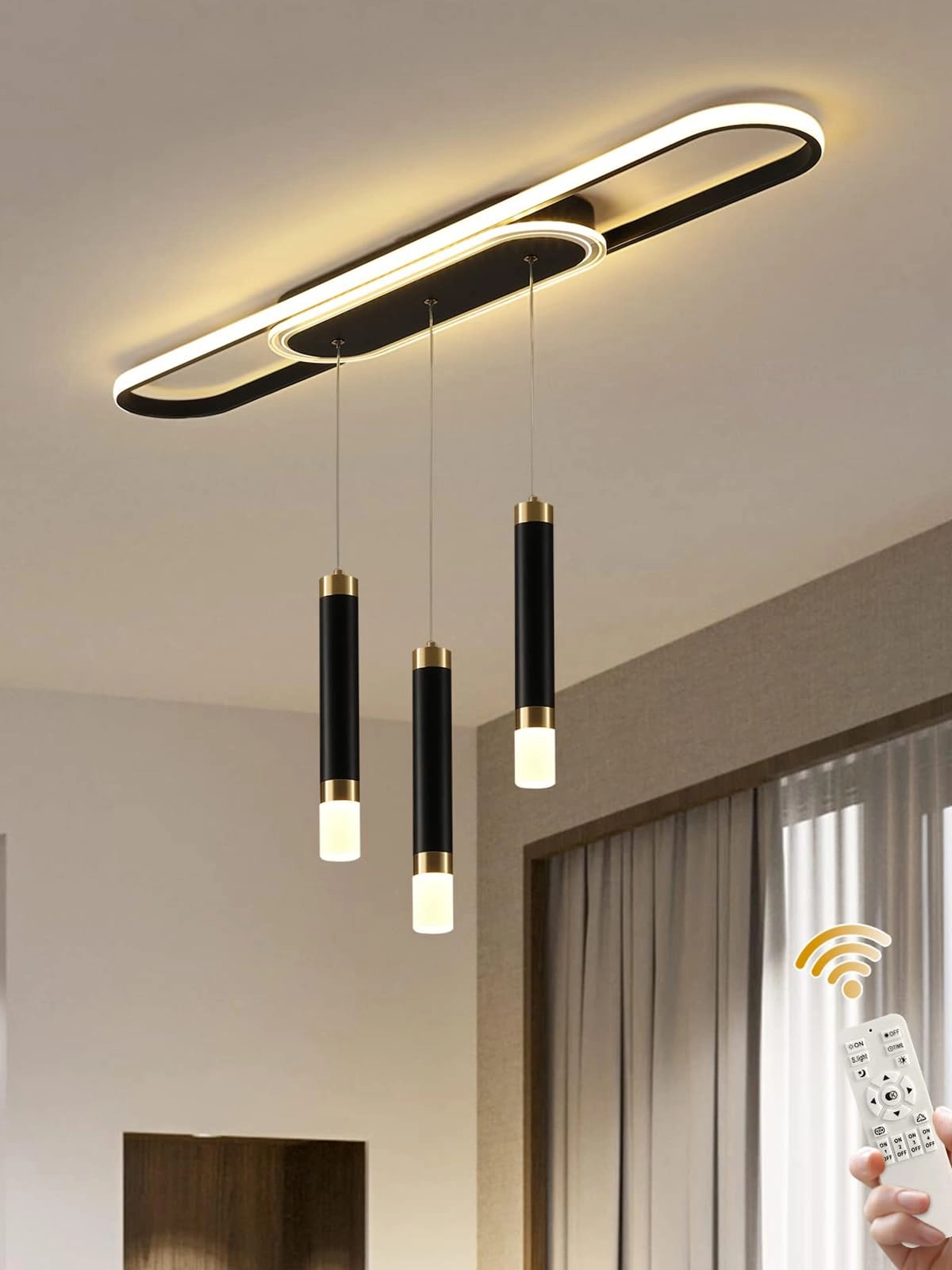 Jaycomey Modern LED Chandelier - 3000-6000K Dimmable
