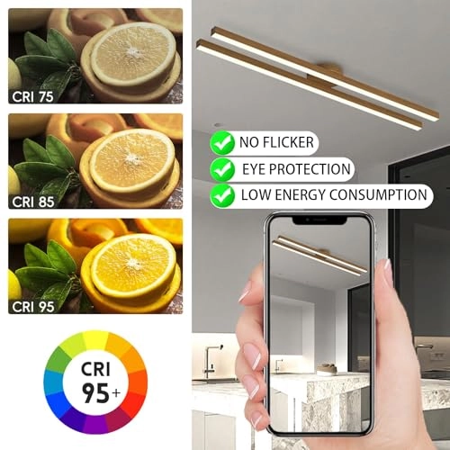 Modern Long LED Dimmable Ceiling Light - 2700K/4500K/6500K