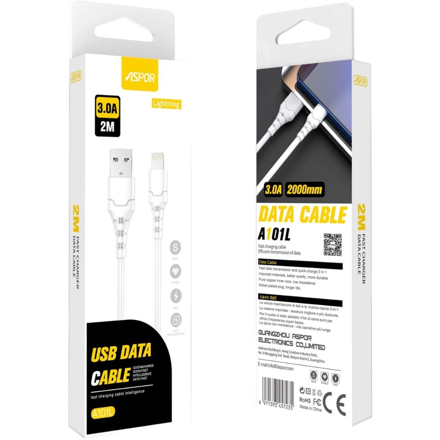 A101L USB Type A to Lightning Cable 2m