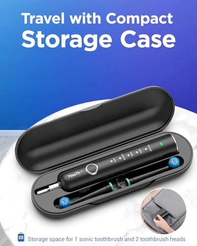 Electric Toothbrush - Rotating 8 Brush Heads Matte Black