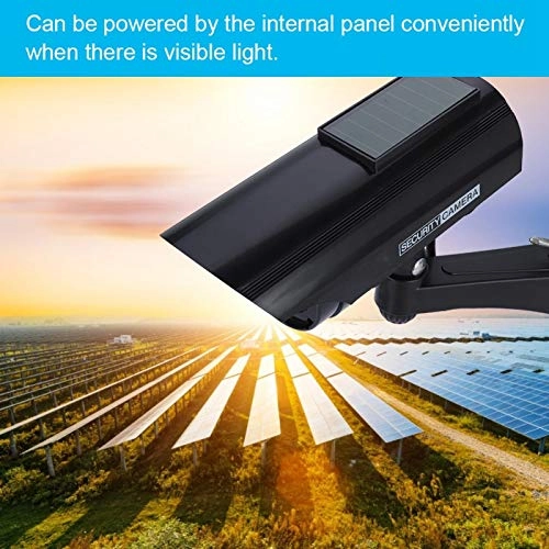 Dummy Security Camera - Solar Powered Red LED Black