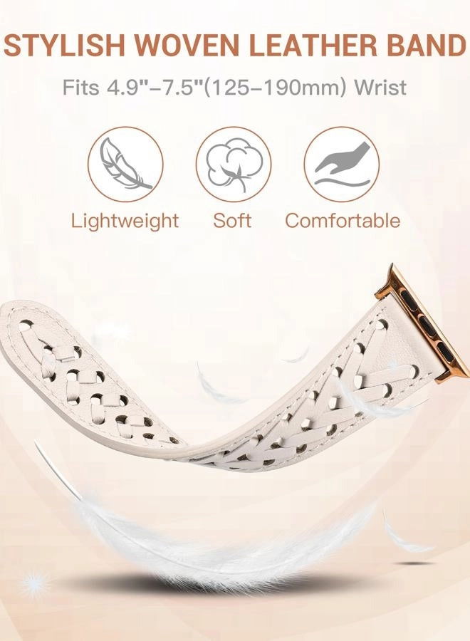 Leather Watch Band for Apple Watch Ultra/Series 8/7/6/5/4/3/2/1/SE (41/40/38/49/45/44/42mm)