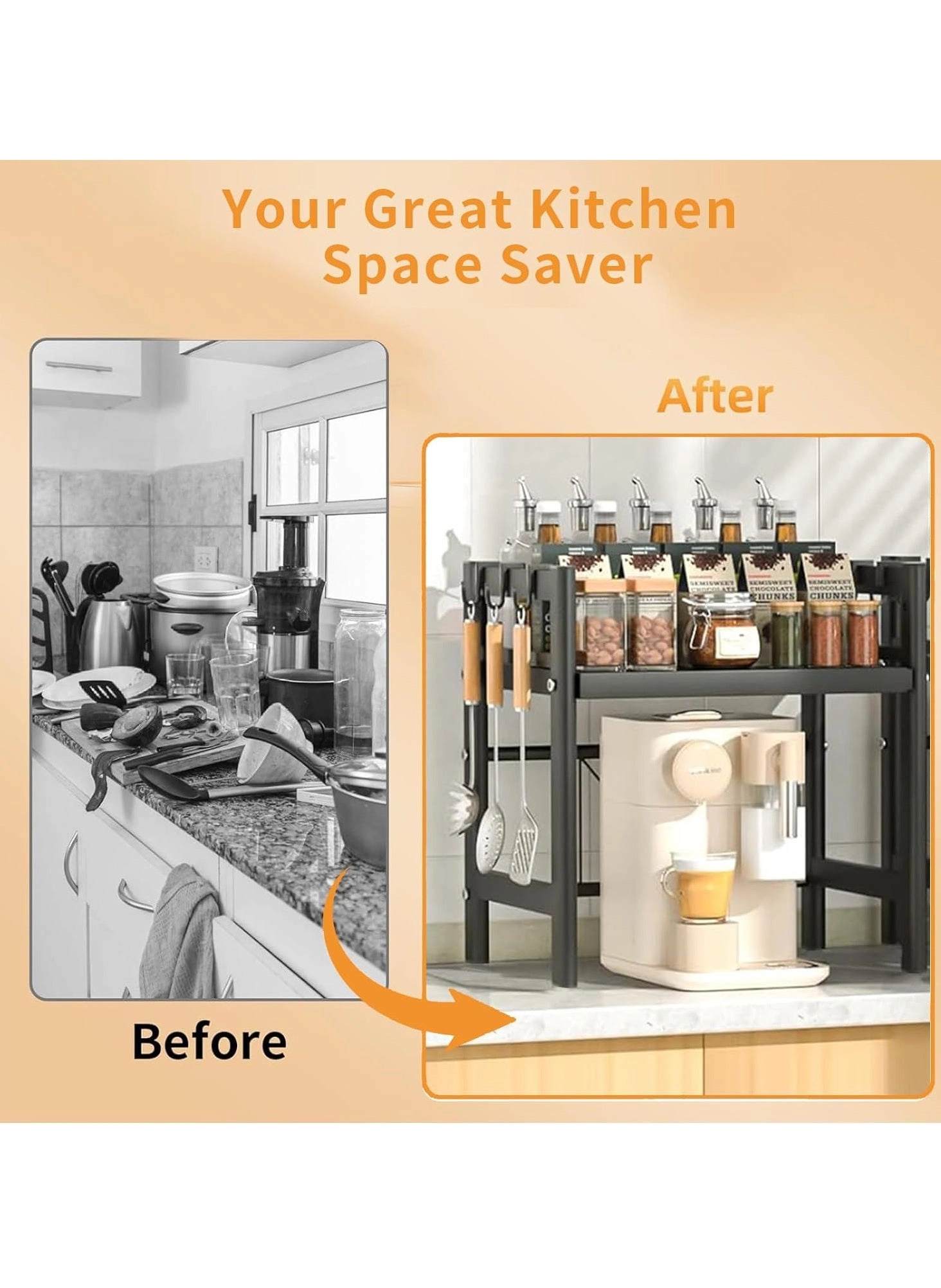 2-Tier Expandable Over the Microwave Oven Rack