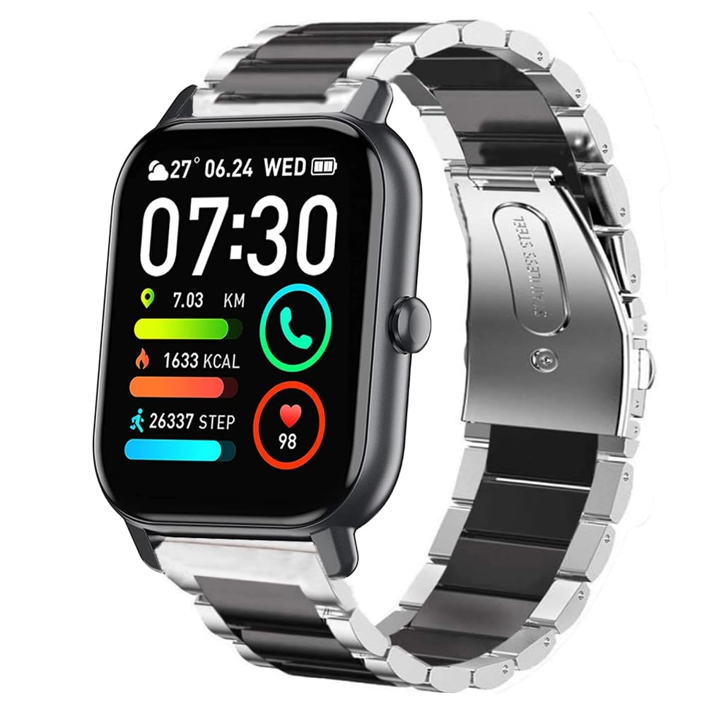 Watch Band for P66D Smartwatch 1.85 Inch - Stainless Steel Black