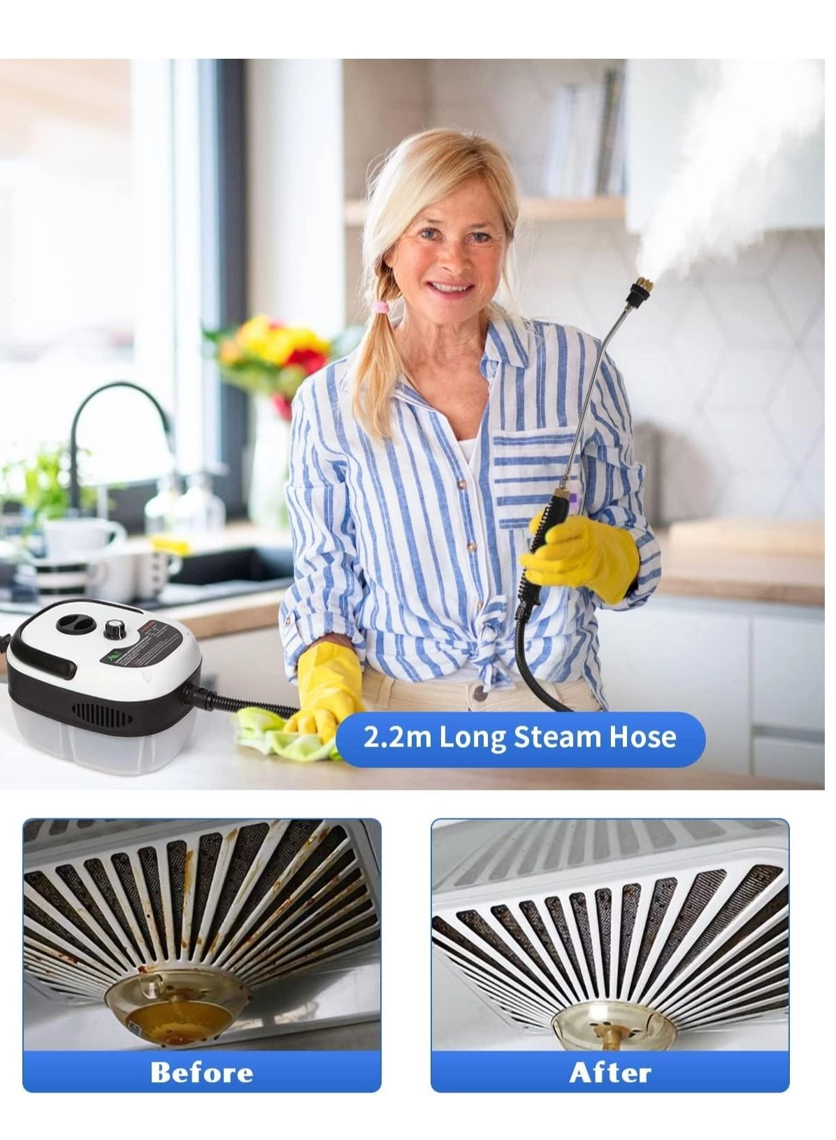 Portable Steam Cleaner - 3.0Bar 1100mm