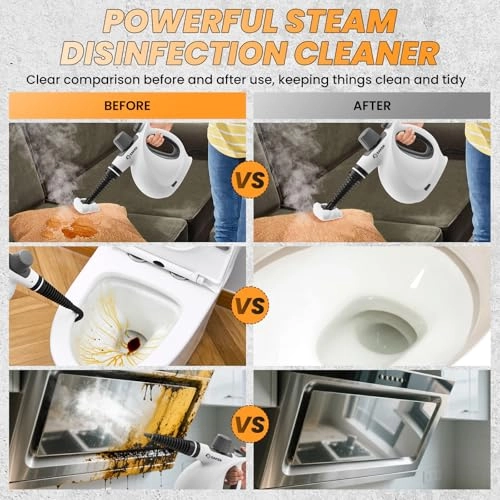 Handheld Steam Cleaner - 1050W Portable White