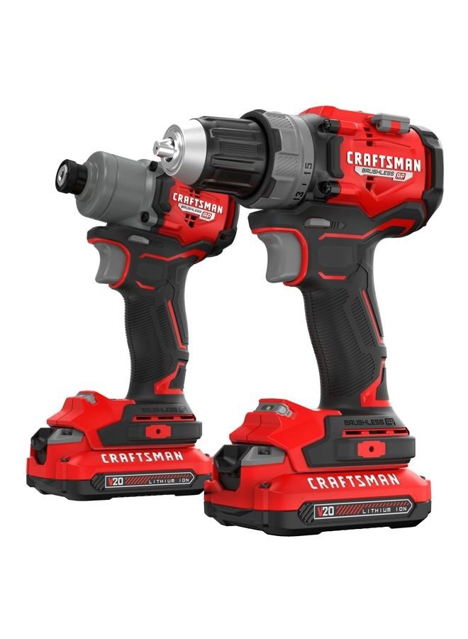 Craftsman V20 Brushless RP Drill/Driver - 1/2 inch + Impact Driver - 1/4 inch