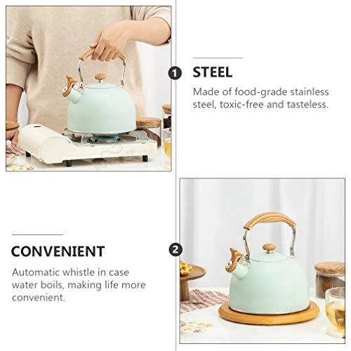 Whistling Tea Kettle - Wooden stainless steel 2.5L