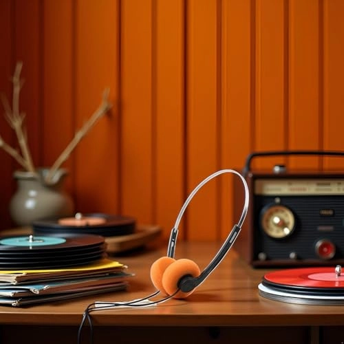 Retro Over-Ear Wired Headphone Set