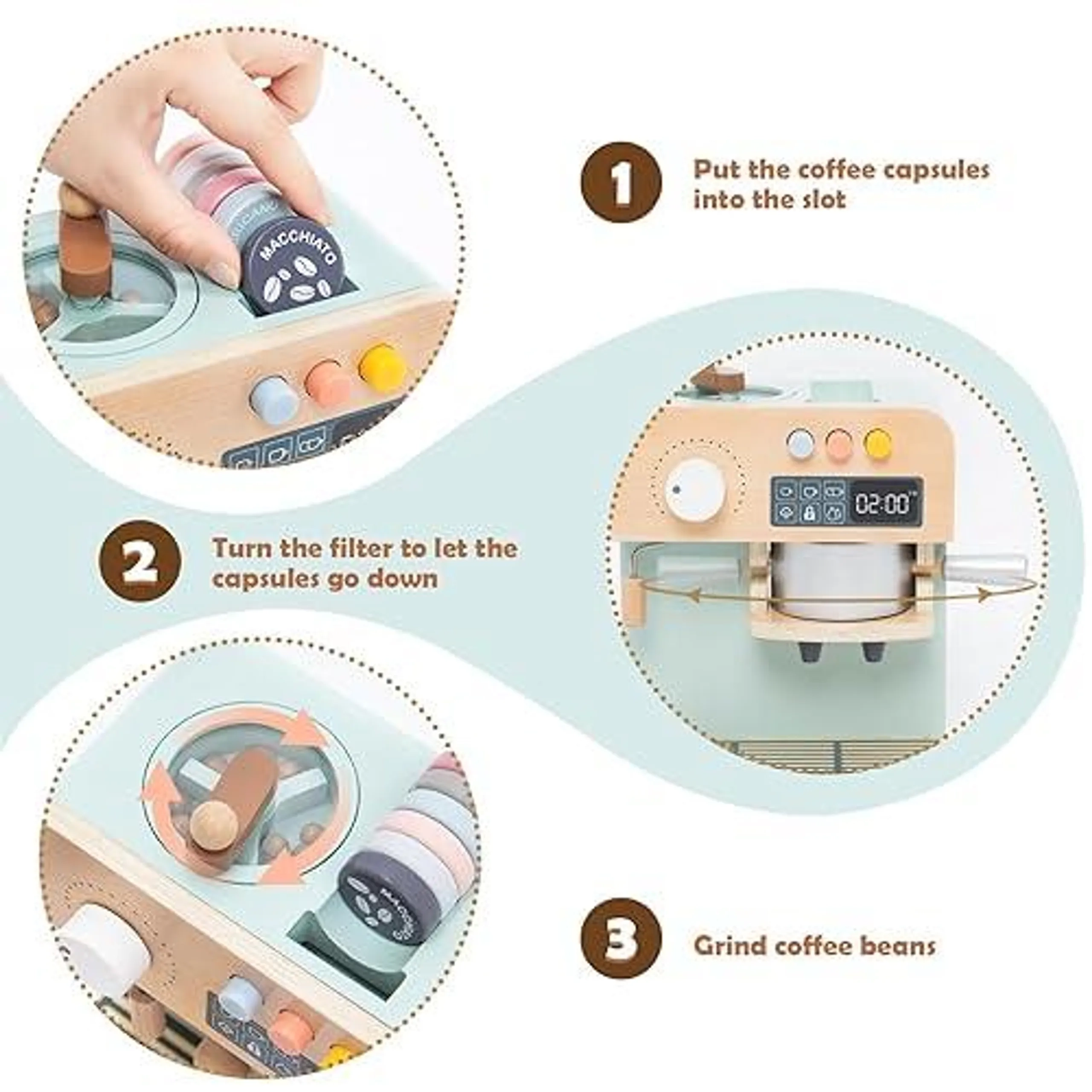 Wooden Children Coffee Maker Pretend Play Set - 23 pcs (FP-2104-59)