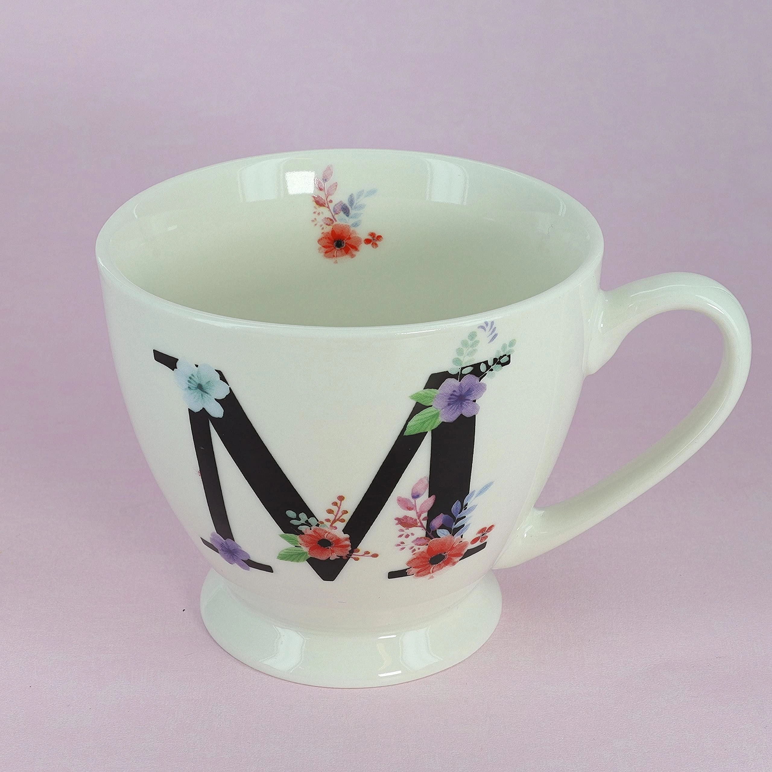 Blossom Monogram Ceramic Mug - 1 pcs - 450 ml