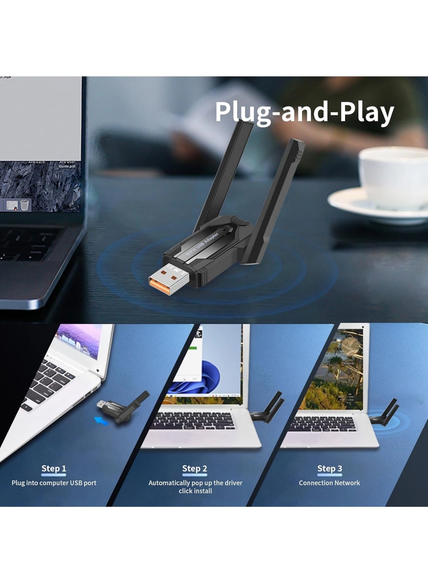 Adapter - Dual-Band USB WiFi Bluetooth