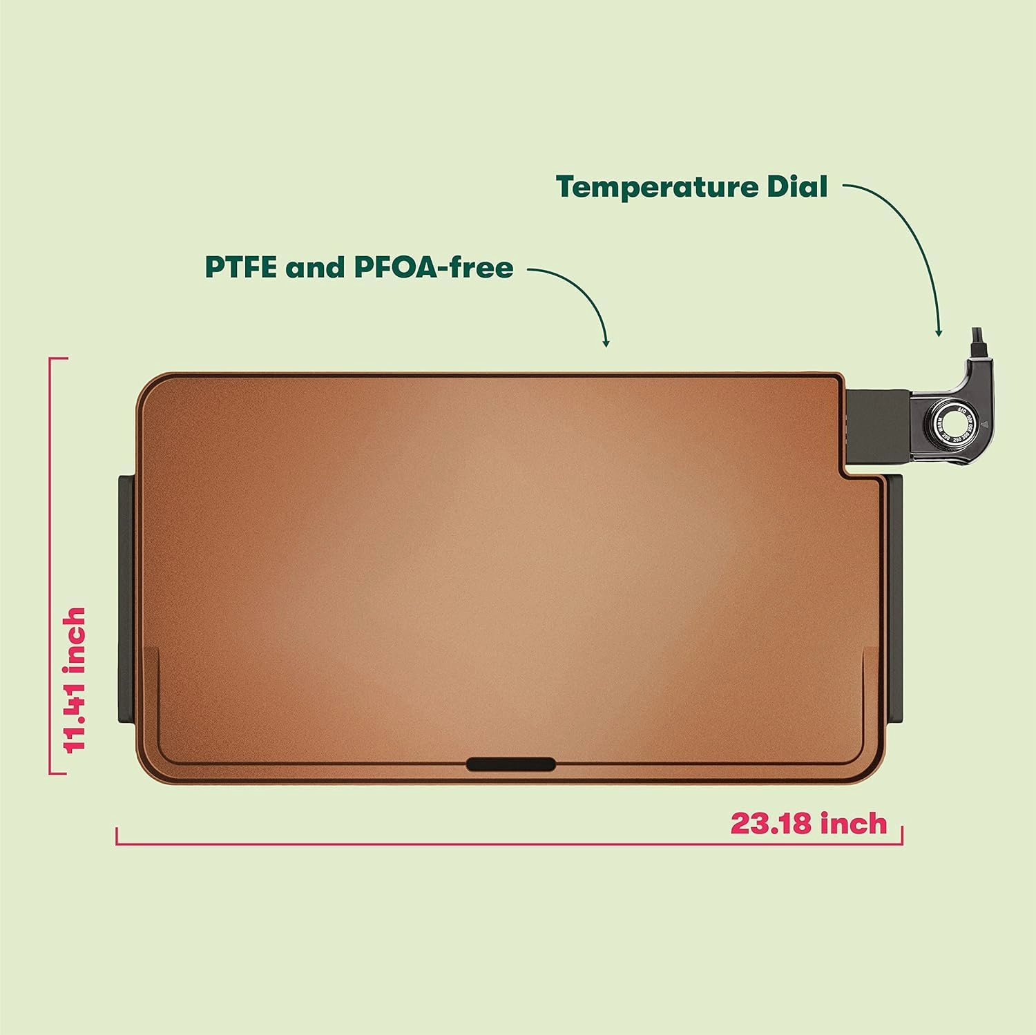 XL Electric Ceramic Titanium Griddle - 1500W 56 cm