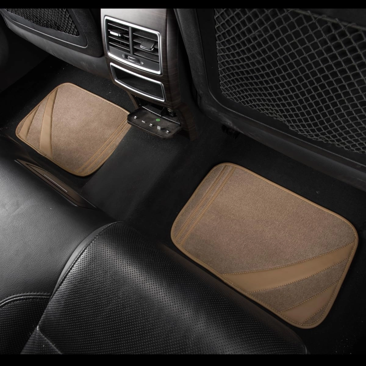 Faux Leather Car Mats - Blue Edge Universal Fit