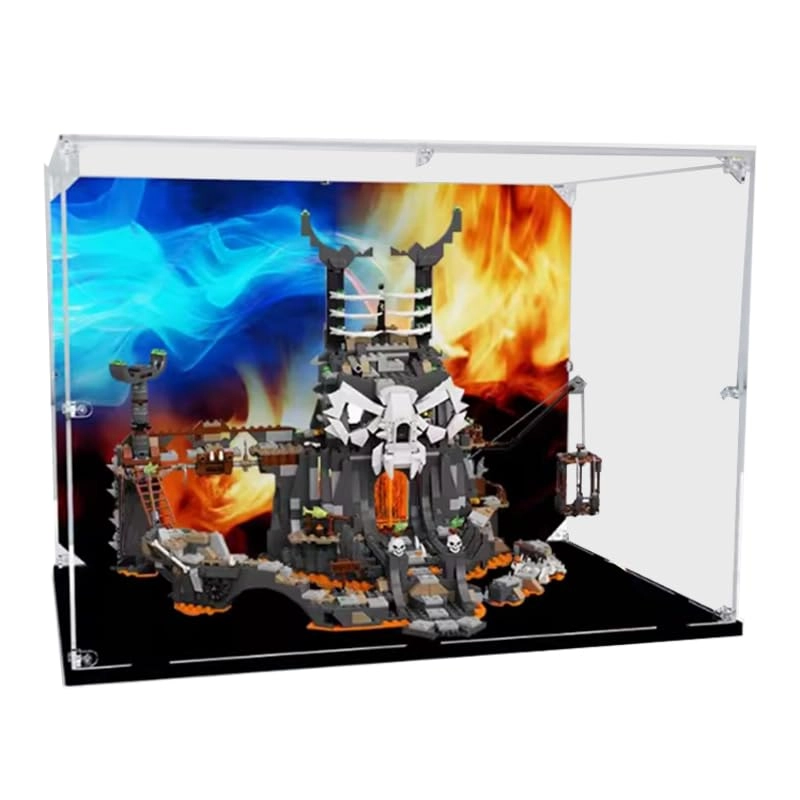 HCAEIOFJ Clear Acrylic Display Case - 17.71x7.87x11.81in. Black Bottom 2mm