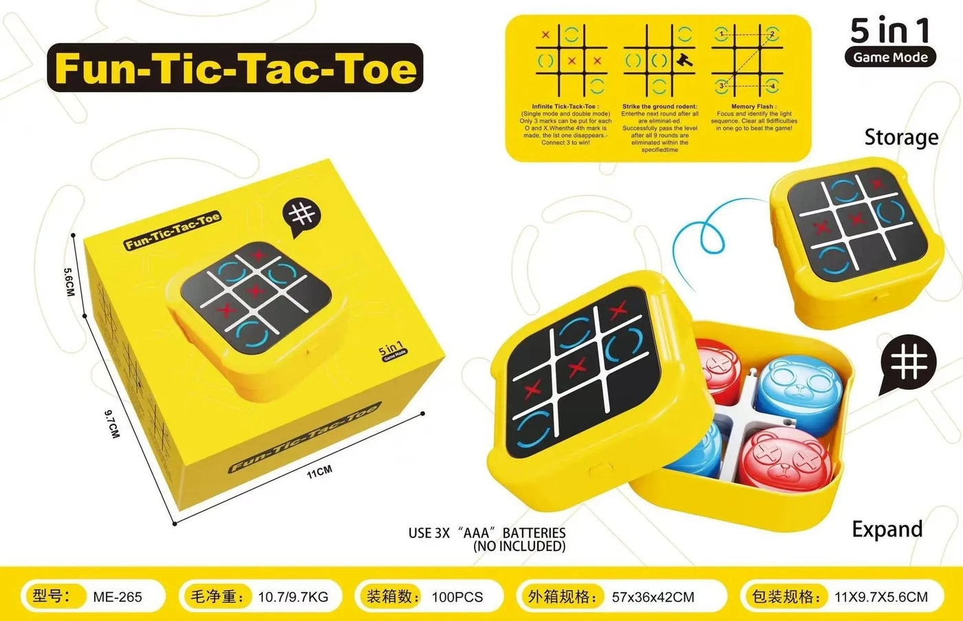 Electronic Tic-Tac-Toe - 5-in-1 Educational Two Player