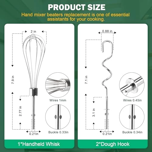 Hand Mixer Beaters - KHMPW Stainless Steel 3PCS