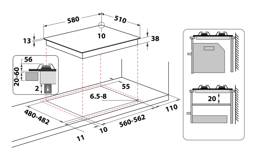 TGM TGML660IX Gas hob